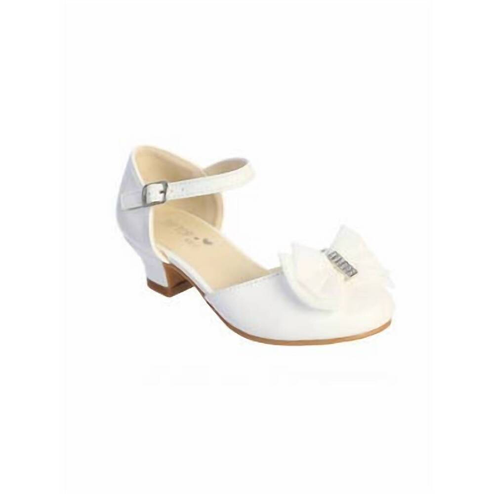 NEW TIP TOP KIDS girls' double bow patent heel in white